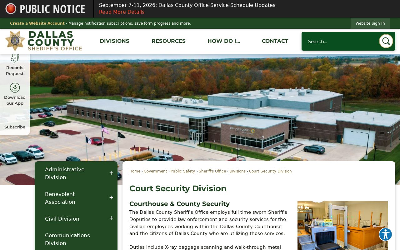 Dallas County bench warrant courthouse security